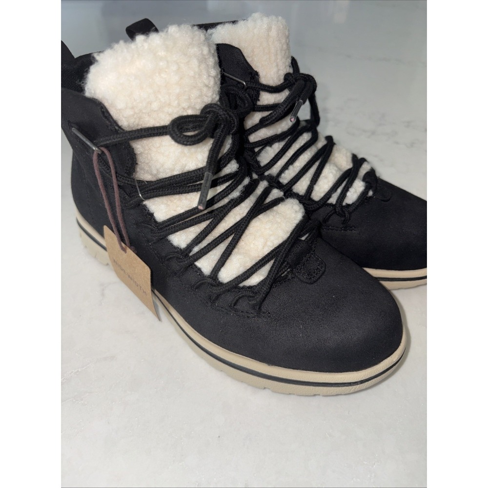 Cliffs By White Mountain Happiest Women's 7 WIDE Boot Black NEW 7W Sherpa Bootie